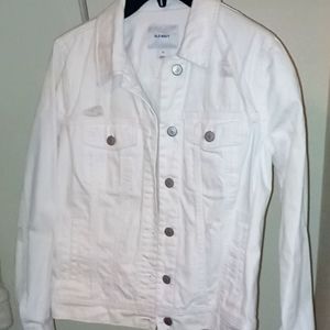 White Distressed Jean Jacket